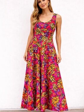Vintage Deadstock Allen Lolly sundress Women’s size 10. Back Buttons 90’s floral